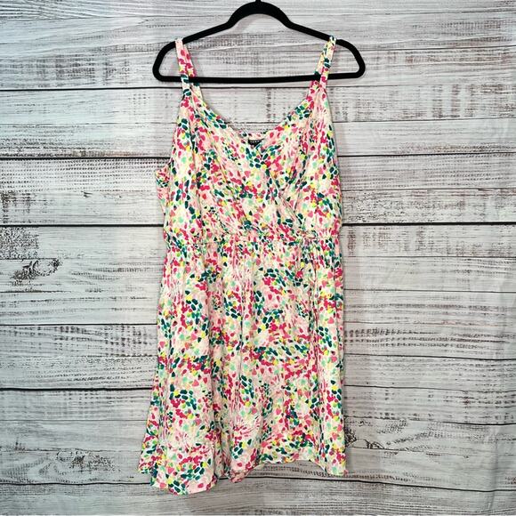 Torrid 2X Georgette Surplice Wrap Romper Spotted Confetti Sleeveless Adjustable - Picture 8 of 14